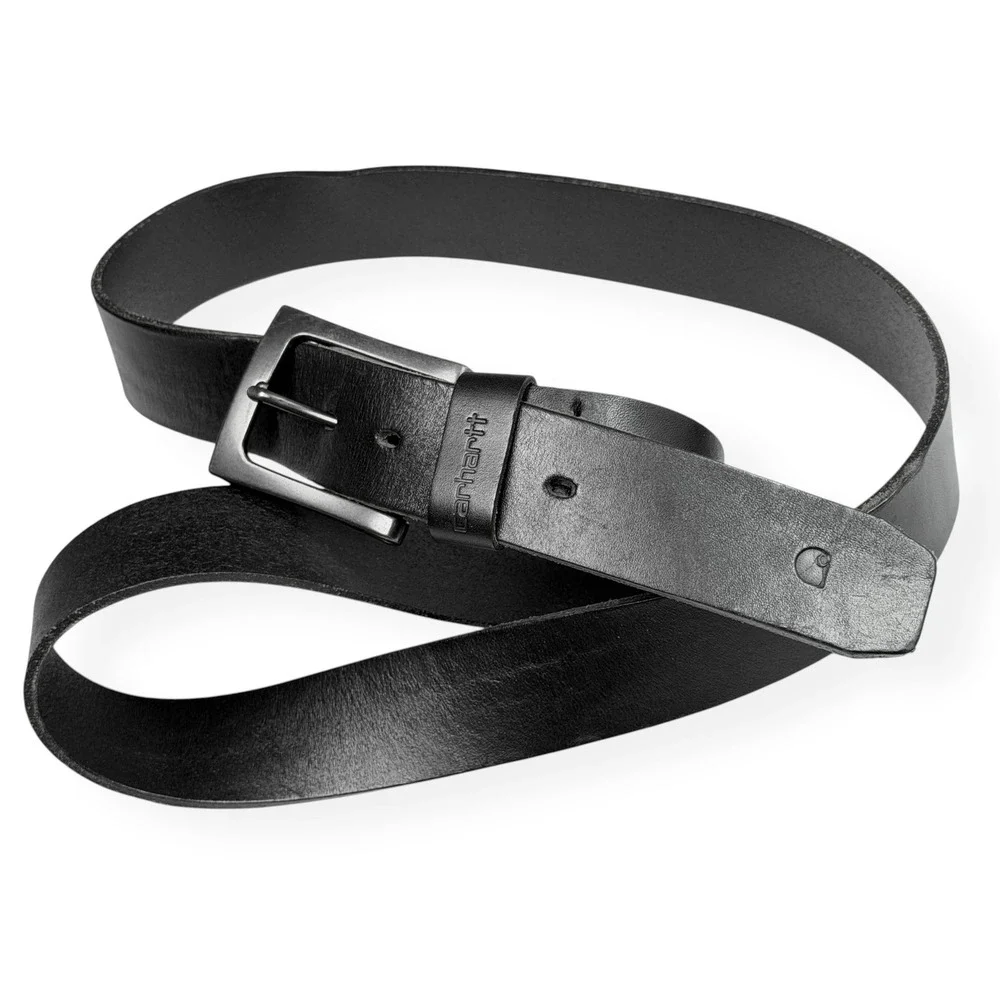 Carhartt Black Leather Belt Mens 46 Genuine Leather Workwear Casual 2203